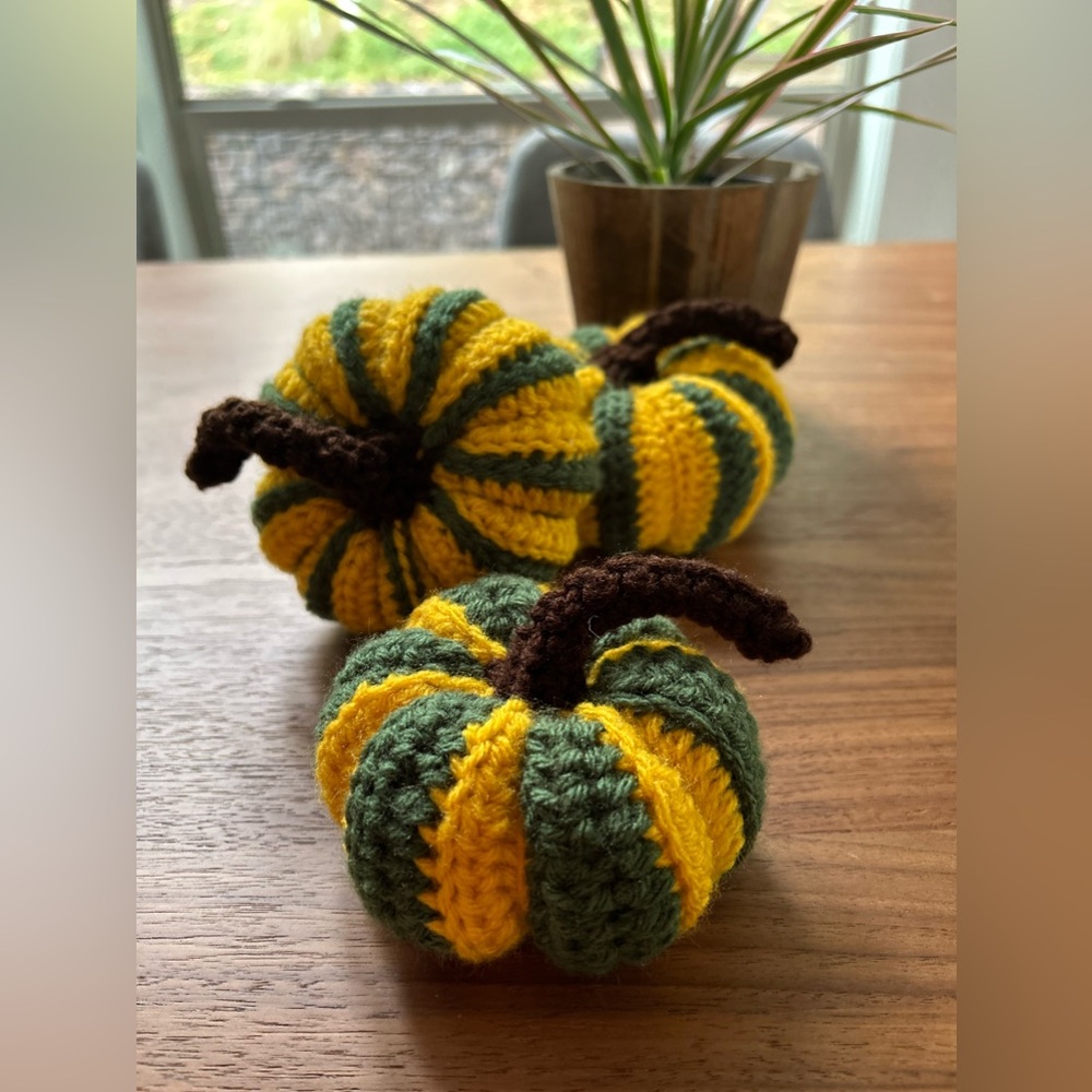 Fall pumpkins Set of three Handmade